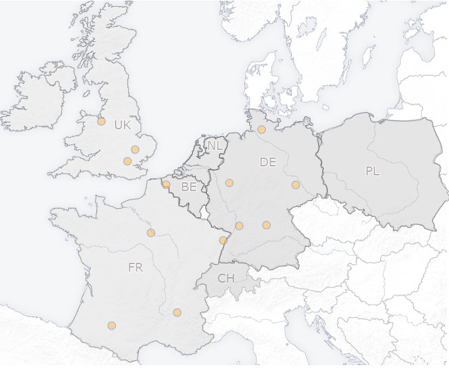 Vores placering(er) i Europa